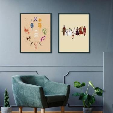 Imagem de Kit 2 Quadros Orixás Umbanda E Candomblé 45X34Cm - Com Vidro