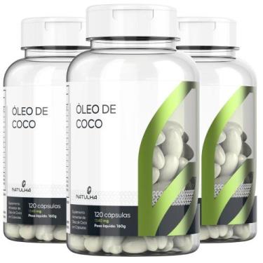 Imagem de KIT 3X Óleo de Coco 1340mg 120 Cápsulas - Natulha