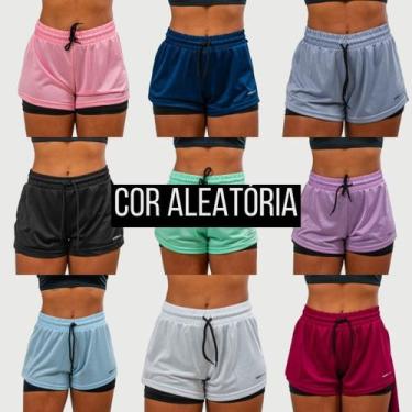 Imagem de Short 2 em 1 Feminino Dryfit Academia Bermuda Dupla Para Treino Caminh