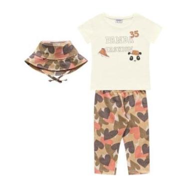 Imagem de Conjunto Bebê Menina Verão Panda, Acompanha Chapéu, 3 Peças - Fakini-Feminino