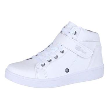 Imagem de Tênis Botinha Feminino Casual branco Cano Alto Moda Fashion Cor:;Tamanho:40-Feminino