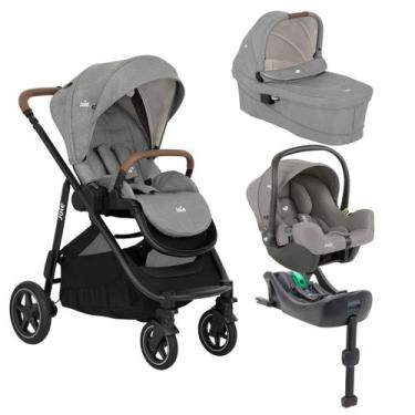 Imagem de Carrinho Versatrax Moisés Bebê Conforto COM BASE ISOFIX Joie Cor: Cinz