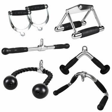 Imagem de Kit 6 Puxadores Ahead Sports Profissional Crossover Pulley Emborrachados-Unissex
