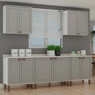 Imagem de Armário de Cozinha Genialflex Iluminata 5 Peças Branco Fendi