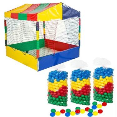 Imagem de Piscina de Bolinhas 1,50m Quadrada Premium + 1.500 Bolinhas Coloridas 