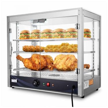 Imagem de Expositor Aquecedor de Alimentos WeChef 3 Andares Prata Grande Capacidade 800W 110V para Catering