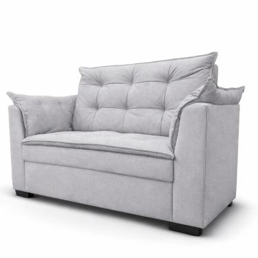 Imagem de Sofá 3 Lugares Namoradeira Recepção Sala Confortável Sofisticada Moderno Linho Cinza