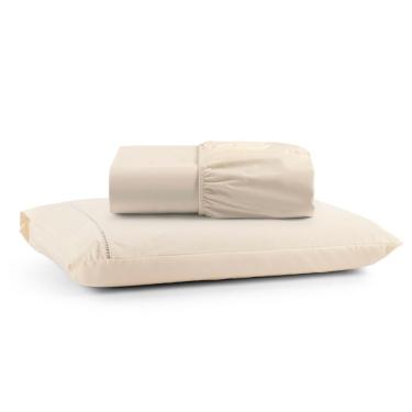 Imagem de Jogo De Lençol Solteiro Premium Soft 600 Fios Micropercal Palha Ponto Palito Toque Macio 2 Peças