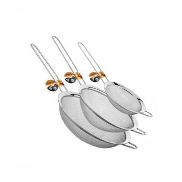Imagem de Kit Peneiras Em Aço Inox 12, 16 E 18Cm - Yazi
