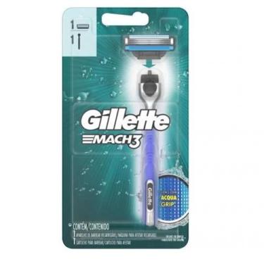 Imagem de Aparelho de Barbear Gillette Mach3 Recarregável com Cabo Acqua-Grip