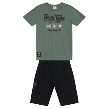 Imagem de Conjunto infantil menino de skate em puff Brandili, Verde, 10