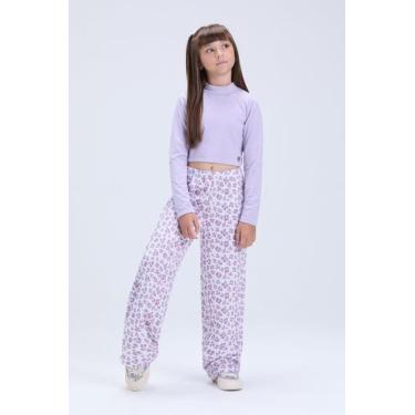 Imagem de Conjunto Infantil Feminino de Inverno Cropped e Calça Oncinha - Vida C