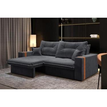 Imagem de Sofá-cama Ipanema 3 Lugares Suede Grafite 200cm - CIALAR MÓVEIS