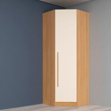 Imagem de Guarda-roupa Modulado Canto Oblíquo 1 Porta San Diego Yescasa Tauari Ambar/Off White