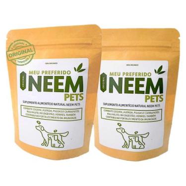 Imagem de Combo 2 Suplementos Vitamínico Natural Preferido Neem Pet  Pelo Imunid