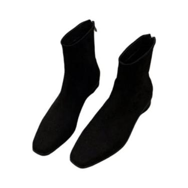 Imagem de Bota Nude Com Zíper Traseiro E Salto Alto Para Mulheres, Elegante E Ju