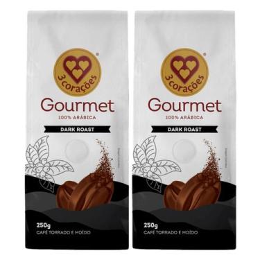 Imagem de 2x Café Torrado E Moído Gourmet 3 Corações Dark Roast 250g -, Dark