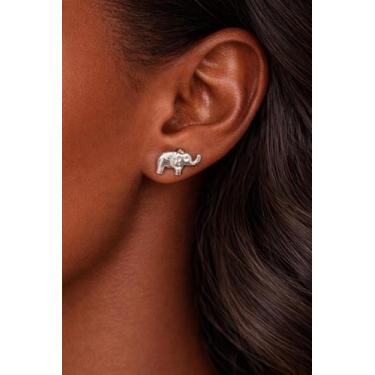 Imagem de Brinco Infantil Elefante da Sorte Aço Inoxidável Antialérgico Não Escu