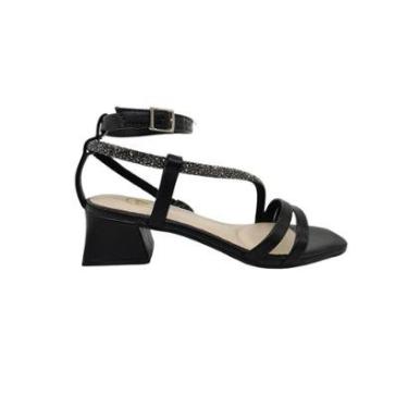 Imagem de Sandália Infantil Juvenil Festa Tira Strass Saltinho Molekinha 2347117-Feminino