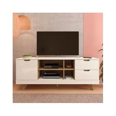 Imagem de Rack Michigan Artely com 2 gavetas e 4 nichos para TVs de até 65 polegadas