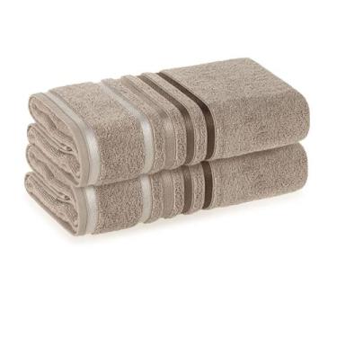 Imagem de Kit Jogo De Toalhas Karsten 2 Peças Banho Lumina Fio Penteado Cor:Grei