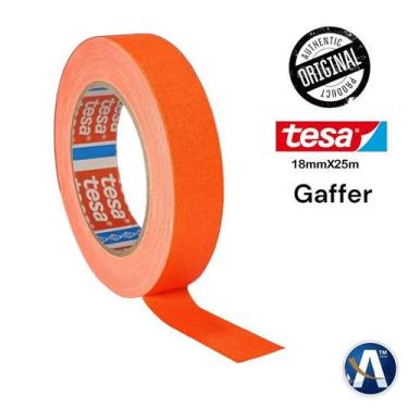 Imagem de Fita Tecido Gaffer Tape Tesa 18mm x 25m Laranja Fluorescente - Ideal p
