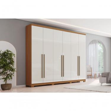 Imagem de Guarda-roupa Casal New Jade 6 Portas 3 Gavetas Cinamomo-off White - Henn Cinamomo-off White