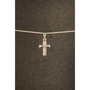 Imagem de Pingente Floratta Joias Cruz Pequena Aço Inox 2cm X 1 e 1cm Prata Unissex