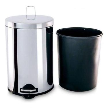 Imagem de Lixeira Com Pedal E Balde Aço Inox 20 Litros 3040-204 Brinox