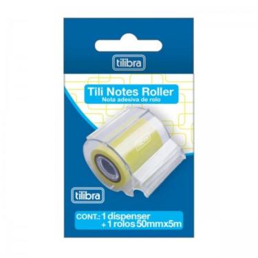 Imagem de Nota Adesiva de Rolo Tilibra Tili Notes Roller Autoadesiva para Anotações e Organização 50MMX5M 1 Unidade Amarelo