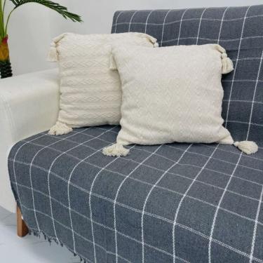 Imagem de Kit de Mantas para Sofá Grande 2 e 3 Lugares e Cama Gigante 2,40X1,80 Decorativa com Ac...