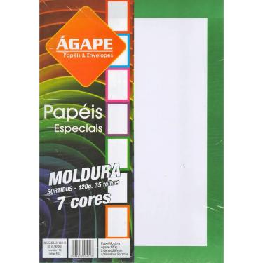 Imagem de Papel Sulfite A4 Ágape Moldura 120G-M2 com 35 Folhas para Uso Escolar Profissional e Pe...