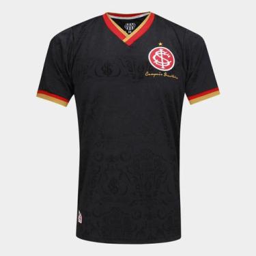 Imagem de Camisa Internacional 1975 Retrômania Masculina, Preto, EGG