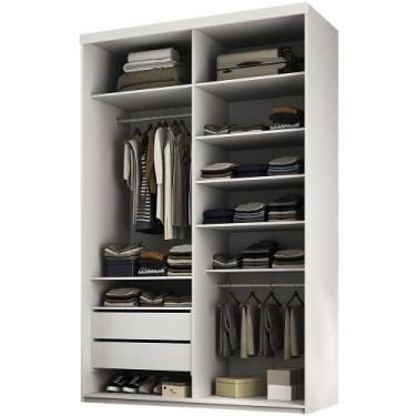Imagem de Closet Solteiro Guarda Roupa Sem Porta 139cm 2 Gavetas MDF Tunísia R02