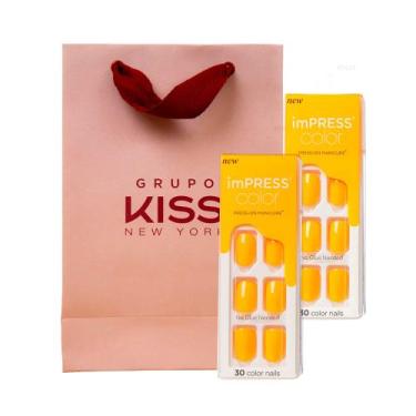 Imagem de Kit Unha Postiça Autocolante imPRESS Color Cheerful Heart 2 unid - Kis