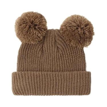 Imagem de Gorro De Tricô Com Pom Pom Para Bebês Recém-Nascidos (Meninos E Menina