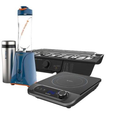Imagem de Kit Cadence Churrasqueira - Cooktop e Blender Zoop Sport, 220V