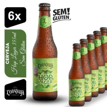 Imagem de Cerveja Hop Lager Cervejaria Louvada 355ml Kit 6 unidades Sem Glúten