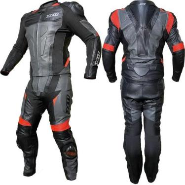Imagem de Macacão Motociclista X11 Couro 2 Peças Speed 2 Motoqueiro, Vermelho, 4
