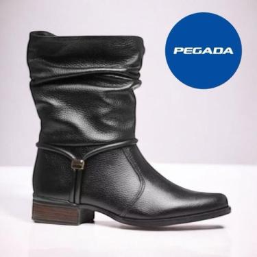 Imagem de Bota Pegada Feminina em Couro Preto, 35