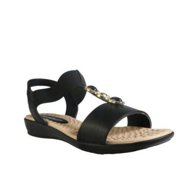Imagem de Sandália Camila Rasteira Piccadilly 500399, Preto, 37