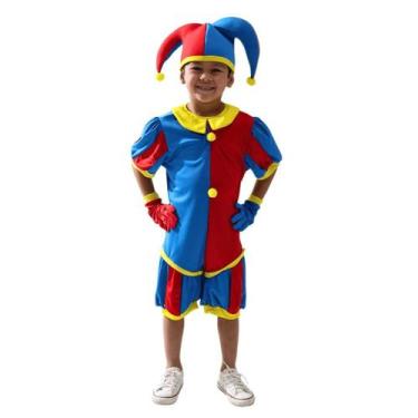 Imagem de Fantasia Infantil Palhaço Pomni Macacão Curto com Chápeu - Sulamerican