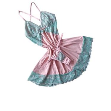 Imagem de Camisola microfibra com renda bem confortável - ANA JULIA  MODA INTIMA