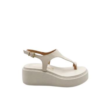 Imagem de SÁNDALIA FEMININA VIZZANO 6525.215 PLATAFORMA DE DEDO 6CM Cor:Branco O
