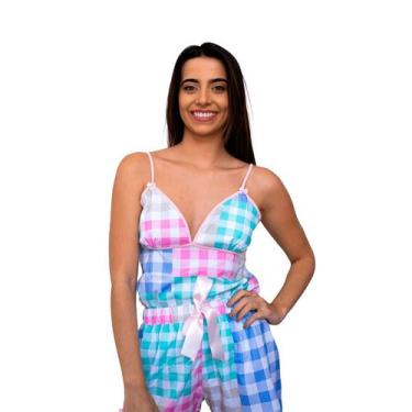 Imagem de Mini doll xadrez candy color Pijama Baby Roupa Dormir Luxo - MON CHERI