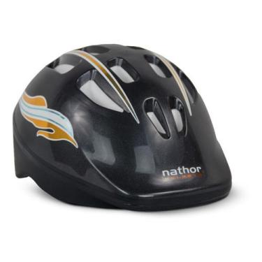 Imagem de Capacete Infantil Nathor Preto para Bicicleta Skate e Patins
