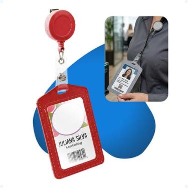 Imagem de Porta Crachá Vertical S/cordão Escola Empresa Cartão Bilhete - Hxt, Ve