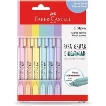 Imagem de Marca Texto Grifpen Pastel 6 Cores Grifar e Destacar Faber-Castell - F