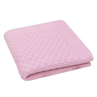 Imagem de Manta Bebê Em Tricô Não-Alérgico 72x72cm Macia e Confortável Luxo Baby