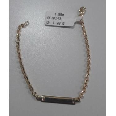 Imagem de Pulseira Infantil BebÃª Ouro 18k Plaquinha Para Gravar Nome - Gift
